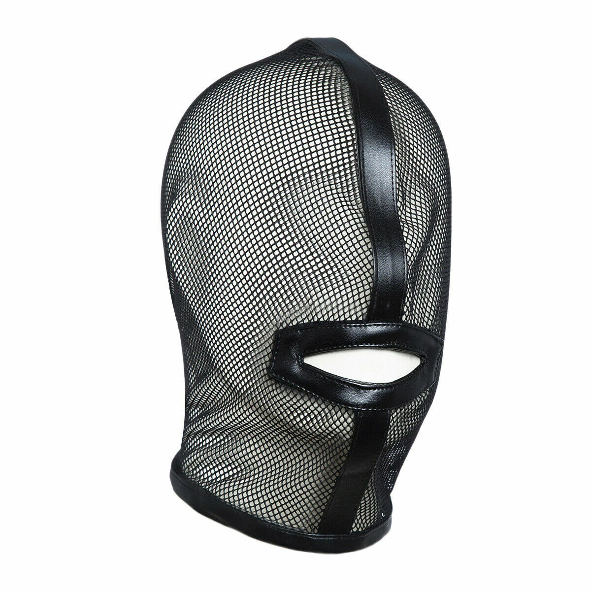 Maschera In Lattice Naturale Unisex - Cappuccio Fetish Per Cosplay E Feste A Tema, Nero, 5 Taglie