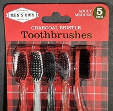 New Swissco ECO Toothbrush - Charcoal Infused Bristles - Adult Soft Pack of 5