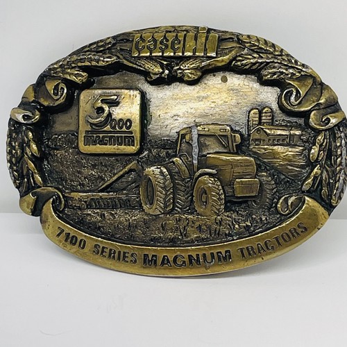 Vintage JI Case 7100 Series Magnum Tractors Belt Buckle Country Farming NICE - Picture 7 of 12