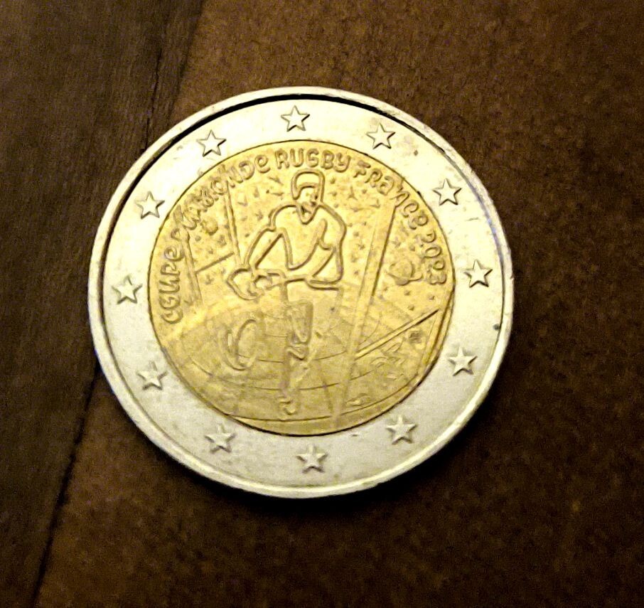 France - Pièce commémorative de 2 euros - Coupe du monde de rugby - 2023