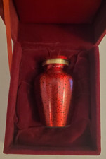 SCEXPORTS Brass Forever Mini Cremation Keepsake Urns for Human Ashes Red New