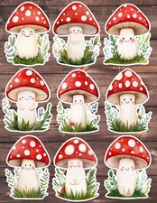 Blushing Mushroom Die Cut Vinyl Stickers Scrapbooking Laptop Waterbottle