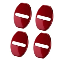 4x Polished Red Stainless Door Latch Striker Cover Fits 06-25 Golf GTi R32 R