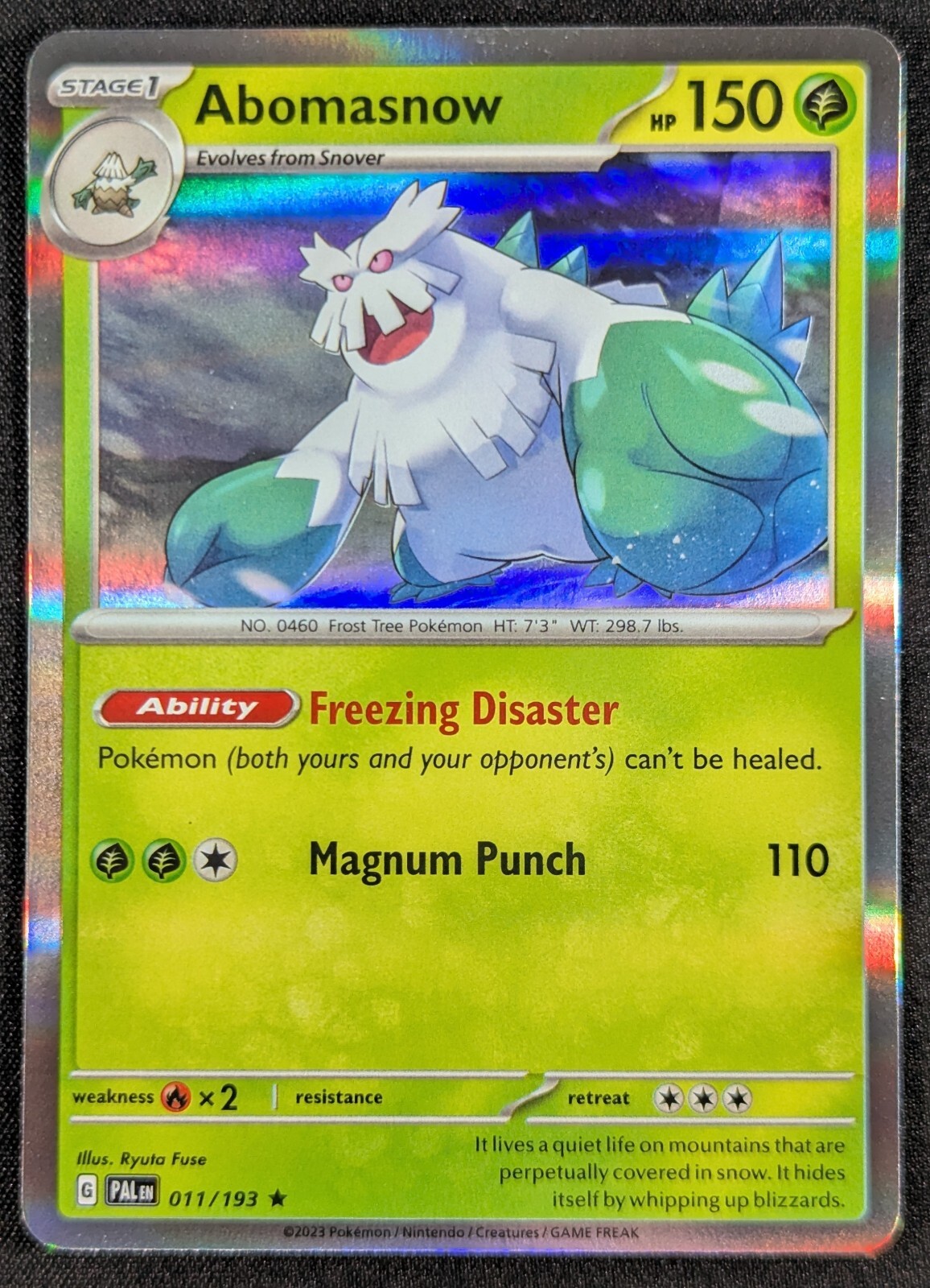Abomasnow 2023 Paldean Fates Holo Rare Pokemon Card 011/193 (NM)