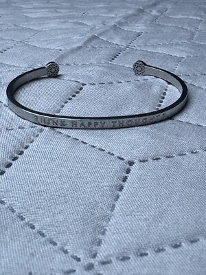 Simple Pledge Armreif  think happy thoughts  silber, gebraucht 