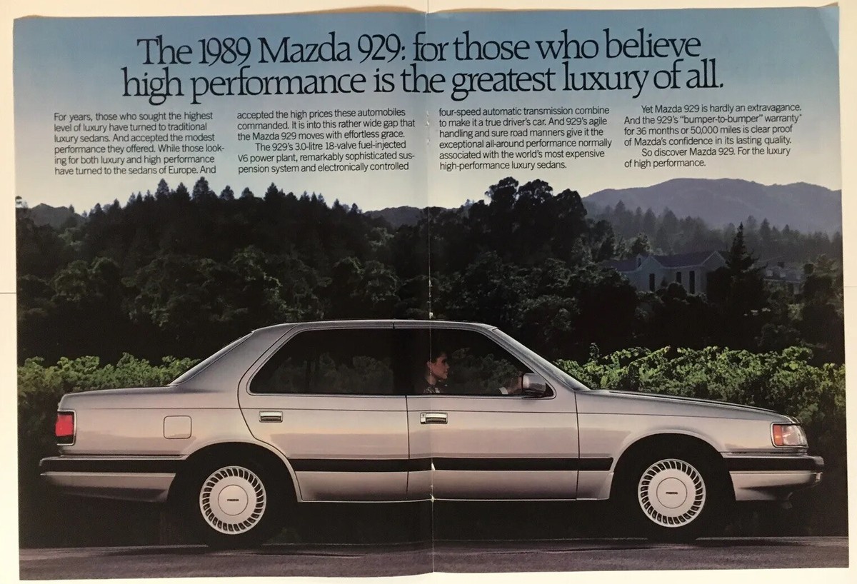 1989 Mazda 929 Vintage Print Ad 16x11 Inches Wall Decor | eBay