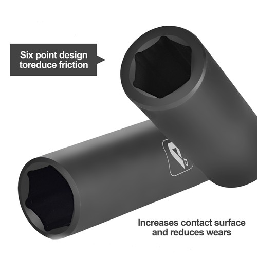 AA029 15 Piece 1/2" Drive Deep Impact Socket Set 6 Point Metric Sizes (10-24 mm) - Picture 3 of 8