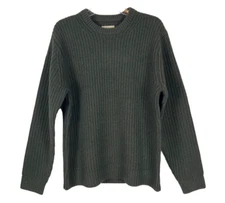 Taylor Stitch The Wharf Sweater Dark Olive Merino Wool Men's Crewneck XS-L NEW