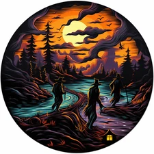 Witch Embroidered Applique Patch - Halloween Badge (Iron on) Caldron, Broomstick