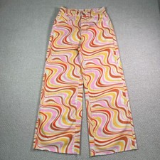 Groovy Psychedelic Jeans Womens Size 4 Bell Bottoms High Waisted BohoRetro