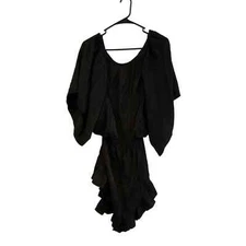 C’isa Black Open Back Romper Woman Size Medium