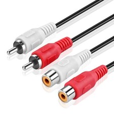 12FT RCA Piggyback Extension Cable 2RCA Audio Extender Adapter Cord Wire Coupler