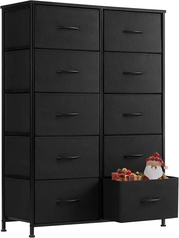 HOMEFLA 10 Drawers Tall Dresser for Bedroom Drawer Dresser with Organizer Storage Drawer