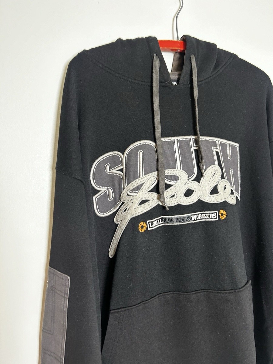 Vintage Y2K Southpole Hoodie Mens Large Black Local Workers