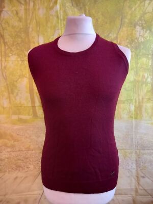 Barbour Wharfedale wool silk cashmere Tank Merlot Tank Top. UK men's size XS