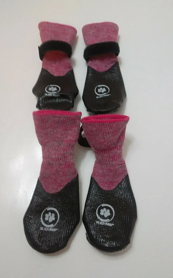 Silver Paw собаки ботинки обувь Sz. 2 Всесезонный черный/розовый - Изображение 4 из 4