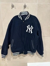 Vintage REVERSIBLE JH Design MLB New York Yankees Men's Jacket Blue Size XL