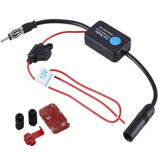 Universal 12V Car FM AM Radio Antenna Signal Reception Amplifier Booster US