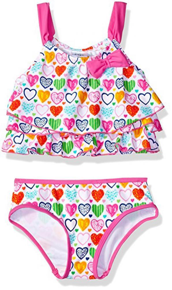 Kiko & Max Infant Girls Ruffle Top Bikini Swimsuit Size 3/6M 6/9M