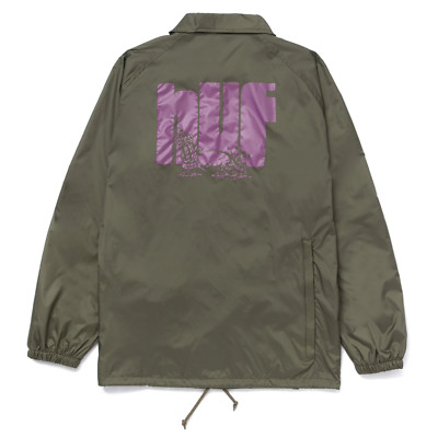 Huf Worldwide Windbreaker Coach Jacket Jacke Coaches Hydrate Zip Olive in M