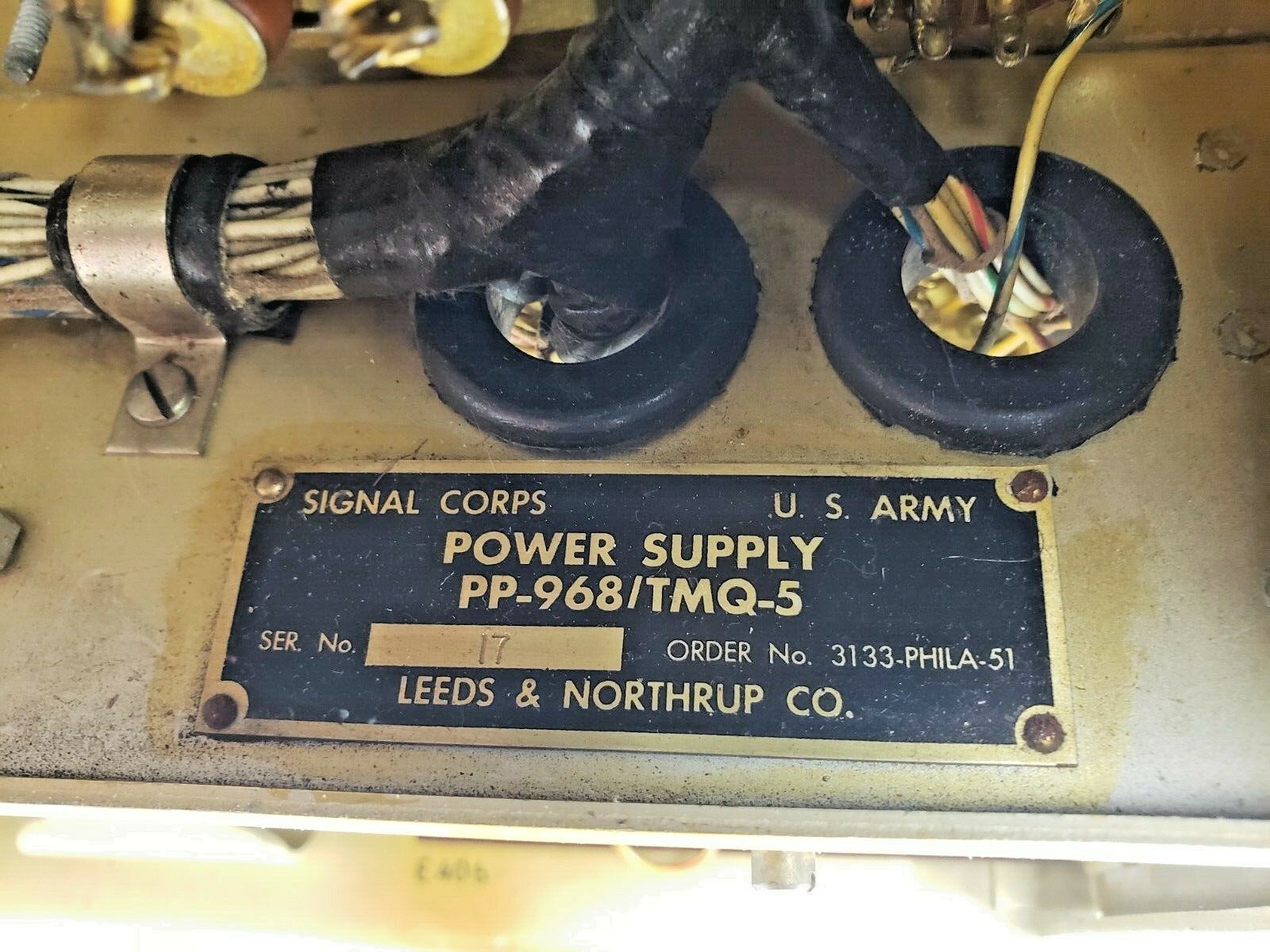 Vintage Signal Corps PP968 TMQ5 Power Supply Radiosonde Recorder Tube