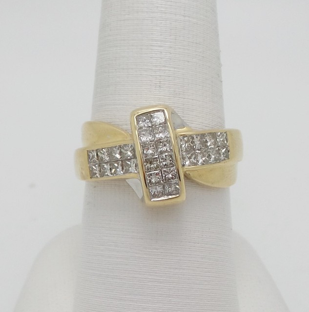  Zales  1CT Princess  Cut  Diamond Anniversary Wedding  Band  