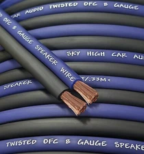 100 ft OFC TRUE 8 Gauge AWG BL/BK Oxygen Free Speaker Wire Car Home Audio