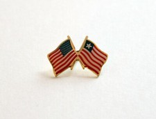 Liberia / USA Flag Lapel Pin - Made in the USA