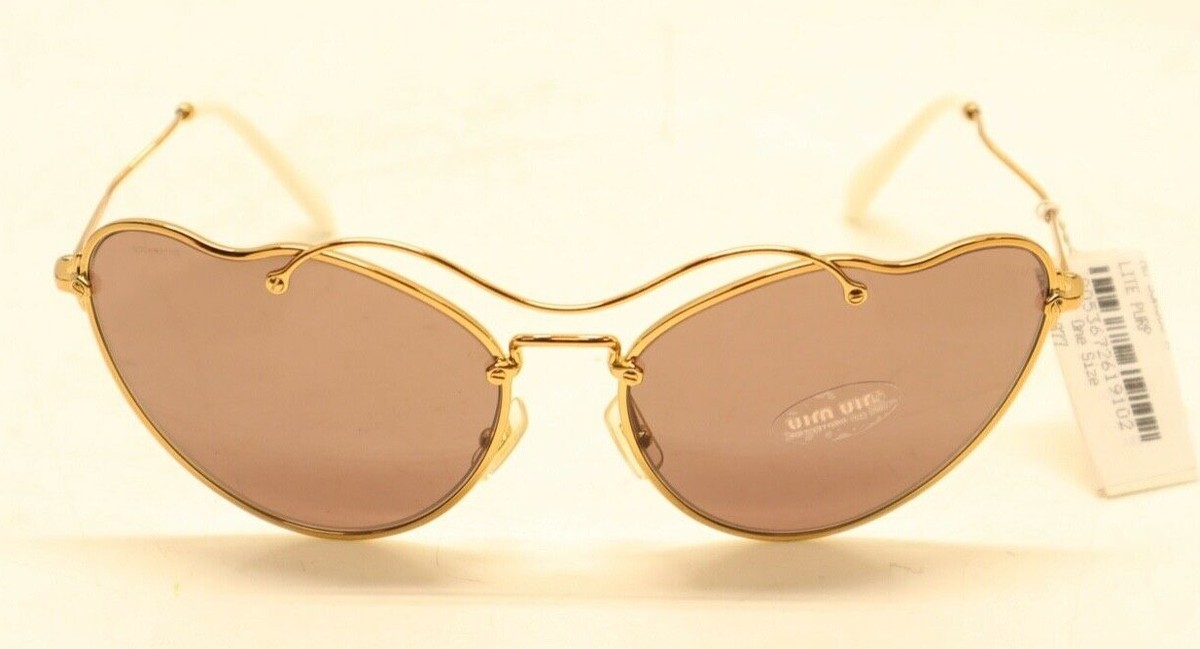 Miu Miu SMU 55R 7OE-6X1 Antique Gold / Purple Sunglasses  display picture 3