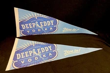 Deep Eddy Vodka Austins Original Felt Banner Pennant Sign Lot of 2 New 24” x 9"