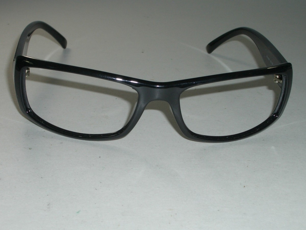Ray-Ban クリア ブラック サングラス RAY-BAN RB4088 GLOSSY BLACK RECTANGULAR WRAPS SUNGLASSES/EYEGLASS