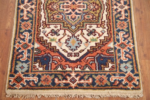 Ivory Heriz Serapi 2x3 Small Indian Rug Hand-knotted Wool - Picture 4 of 12