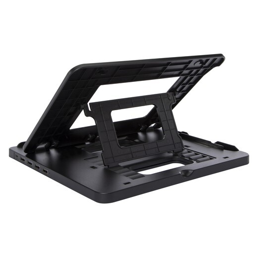 Adjustable Black Laptop Stand with USB Hub Multi-Angle Lightweight Phone Holder  