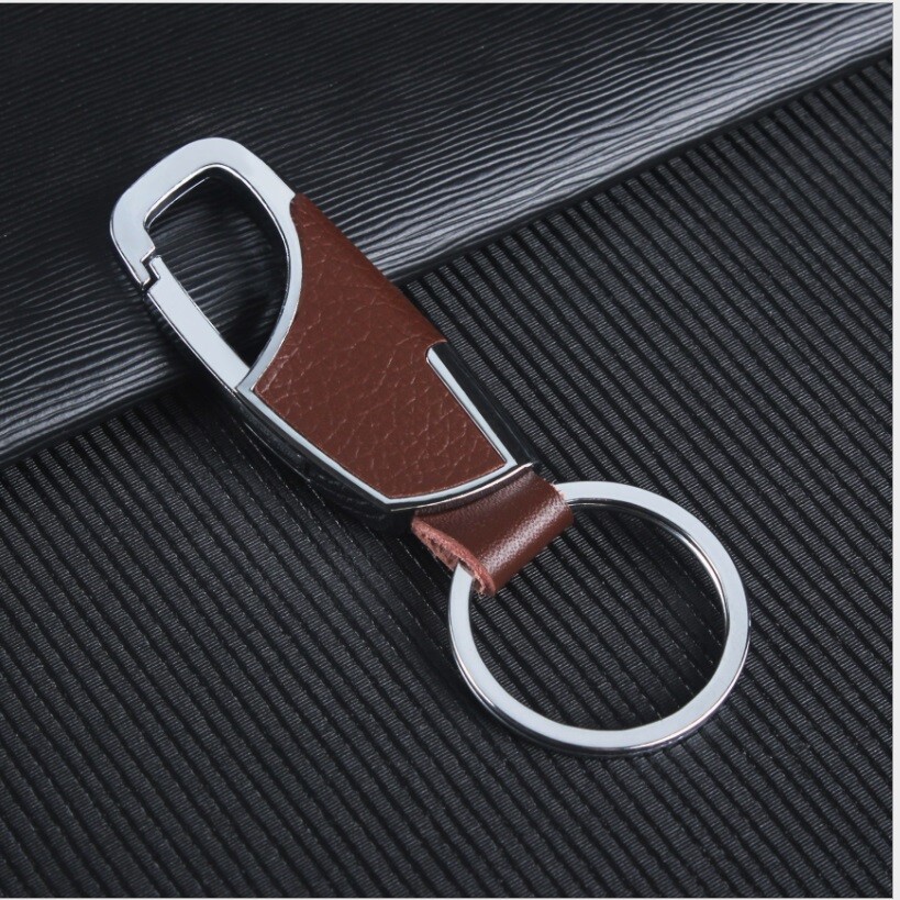 Creative Men's Keychain - Leather & Metal Key Ring Keyfob Key