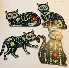 Glow In The Dark Cat Signs Outdoor Halloween Decorations 81024EB1D