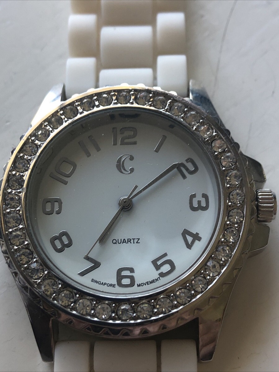 Charming Charlie White Dial Silver Tone Crystal Accent White  display picture 2