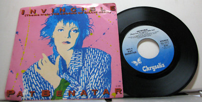 45 RPM Single w/ PIX sleeve--  PAT BENATAR:  INVINCIBLE (LEGEND OF BILLIE JEAN)