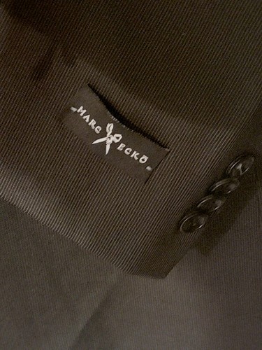 Marc Ecko Blazer Jacket Cut & Sew Sport Suit Coat Size 40 S Black Pinstripe - Picture 3 of 10