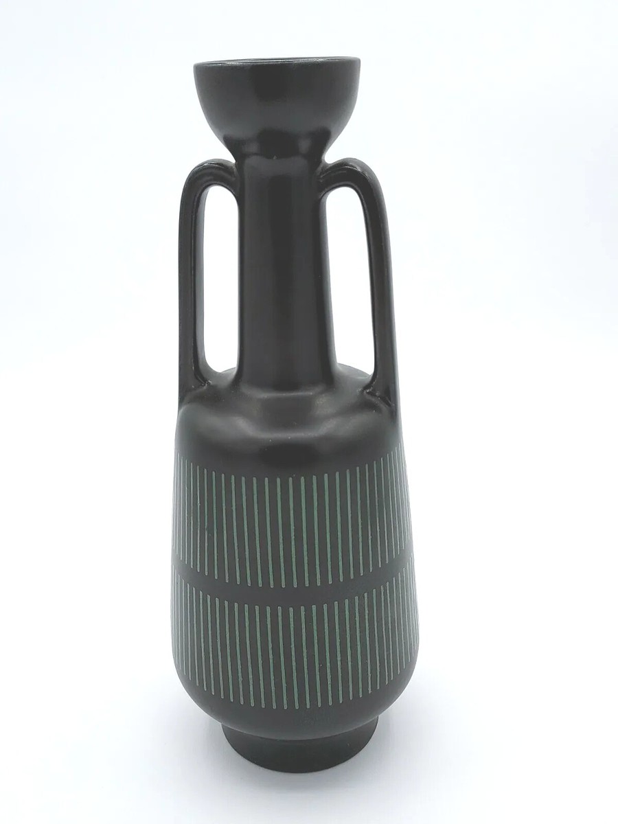 Vintage Upsala Ekeby Gefle Conga Tall Black Vase | eBay