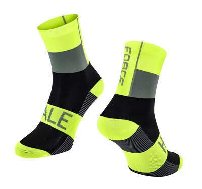 Fahrrad Socken Fahrradsocken Socks Bike hoch lang Rennrad Neon Schwarz Gelb Fluo