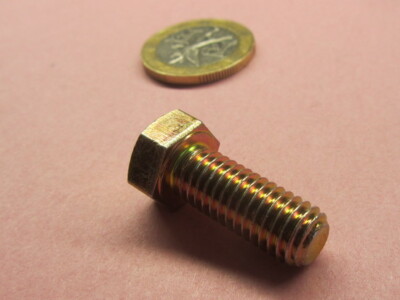 Bolt, Zinc Yellow Steel 8.8 Metric, FT, M8 x 1.25 x 20 mm Length, 10 Pc