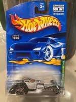 Hot Wheels 2001 #6 Treasure Hunt Hammered Coupe 6/12 Gelistetes Grau/Schwarz