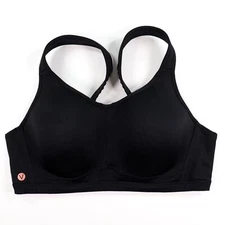 Livi Active Max Support Sports Bra Size 40D Underwire Padded Solid Black UW EUC