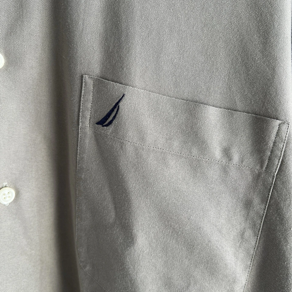 Camisa Nautica Hombre Talla 17 36/37 Gris Algodón Manga Larga Gruesa Camisa de Trabajo Foto 2 de 4