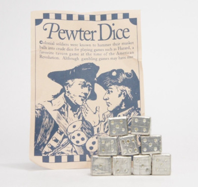 Vintage 1996 Pewter Dice 9, Game Pieces Made by Cooperman Fife 