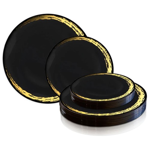 Elegant Round Moonlight Design Disposable Plastic Dinner Salad Plates 120 pcs - Picture 29 of 29