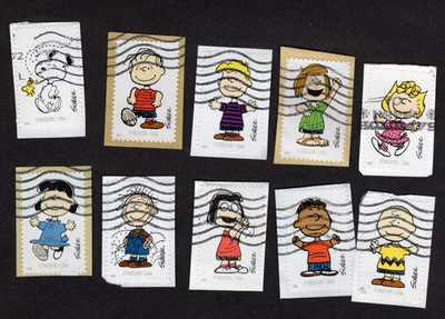 5726 a-j Charles Schulz (Peanuts) Stamps, Used Set, Forever, On