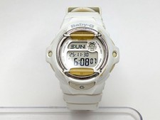 EUC Casio Baby-G Watch Women 39mm Digital Alarm Chrono White BG-169R New Battery
