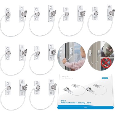 8er Pack robuste Fensterschlösser Kindersicherung 185 mm/7,3 Zoll Draht langes Fenster