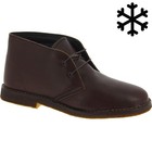Desert boots femme en cuir marron foncé avec doublure doublure Peau d'agneau